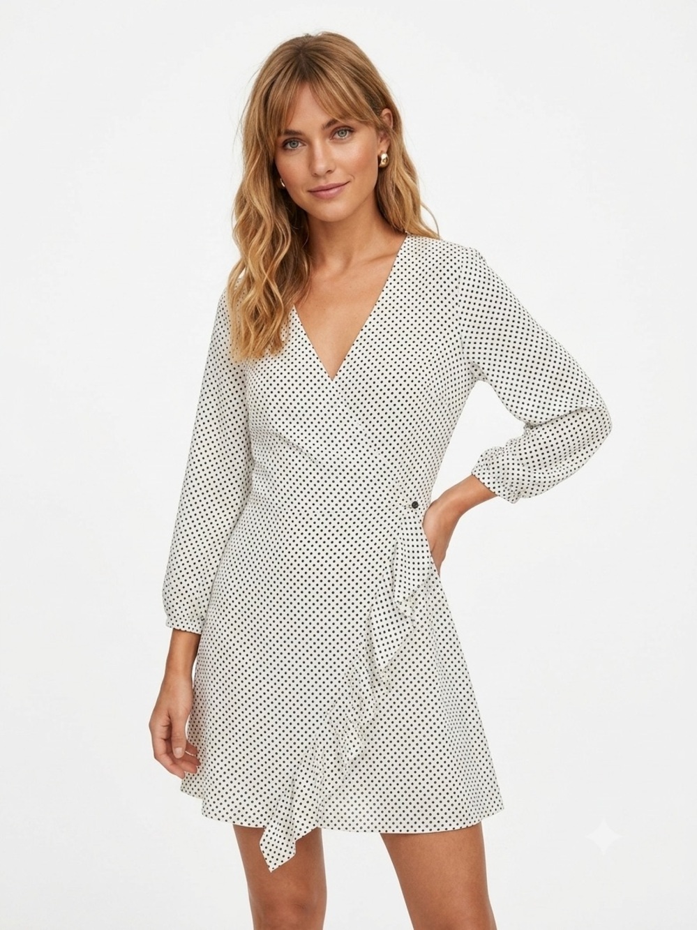 Zara White & Black Polka Dot Ruffled Romper Mini Dress size XS NWT
